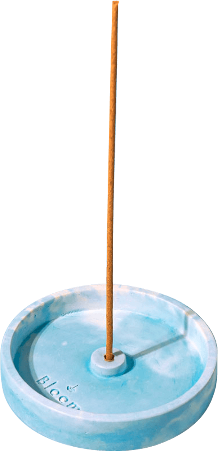 Porte-encens Bloom - Bleu marbré